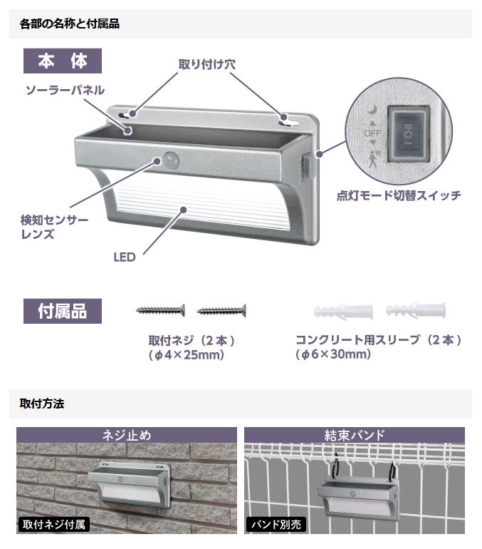 ESL-KA400SL | 防犯・セキュリティ用品 | ソーラー式LEDセンサー