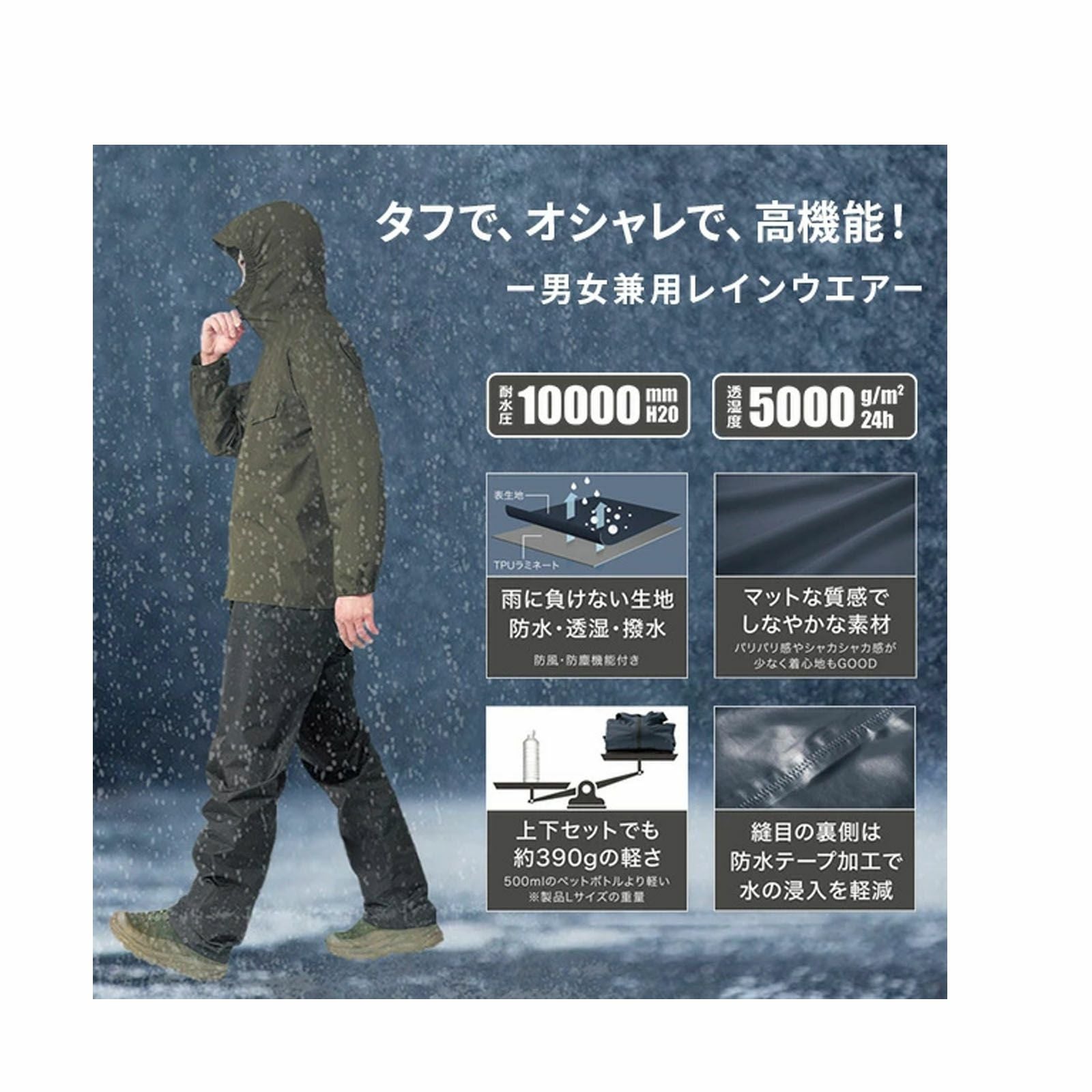 Makku [通年] さりげないレインセットアップ AS-6700 - たまゆら公式通販
