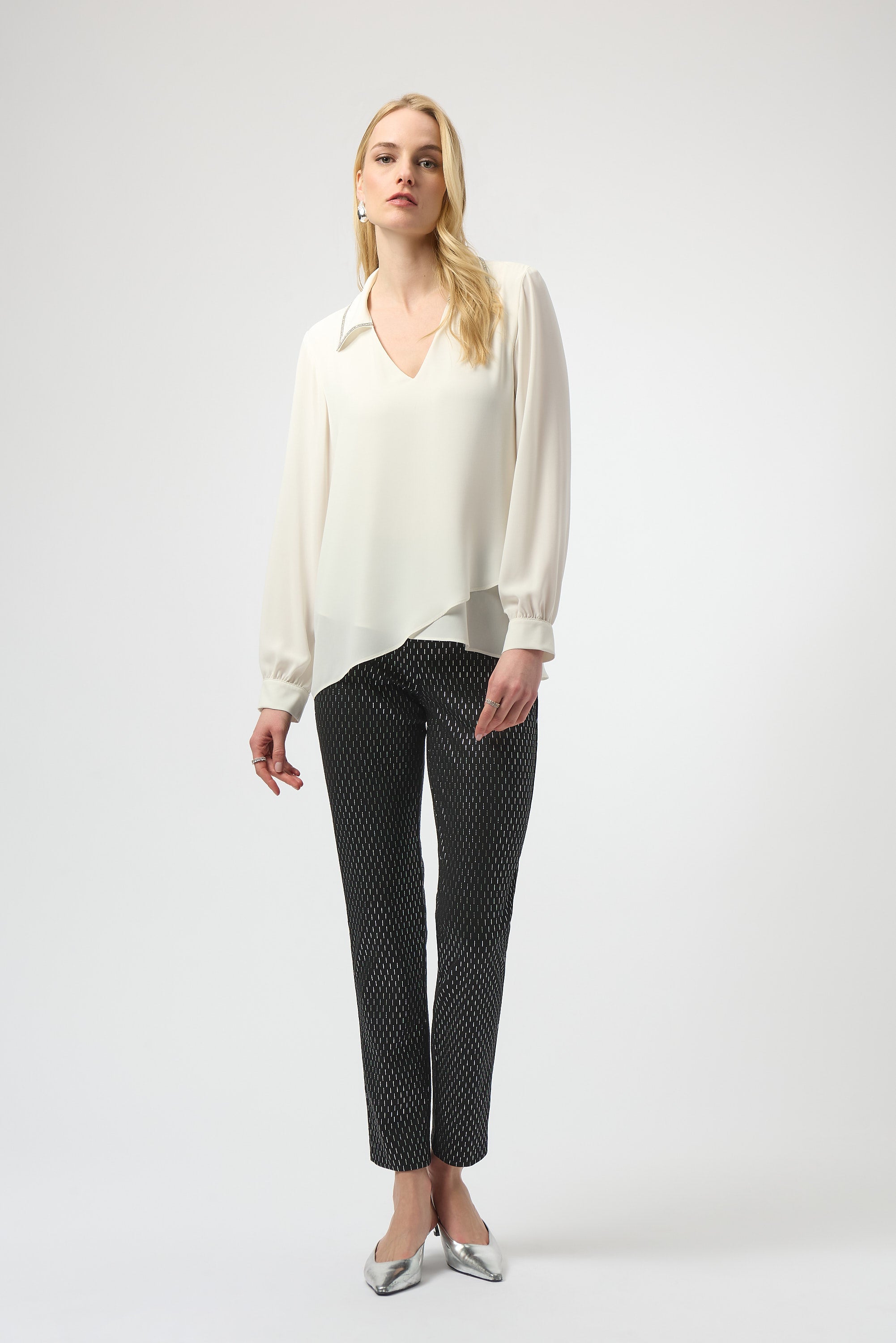 Joseph Ribkoff Georgette Flared Layered Top Style 254141 – DECABANA