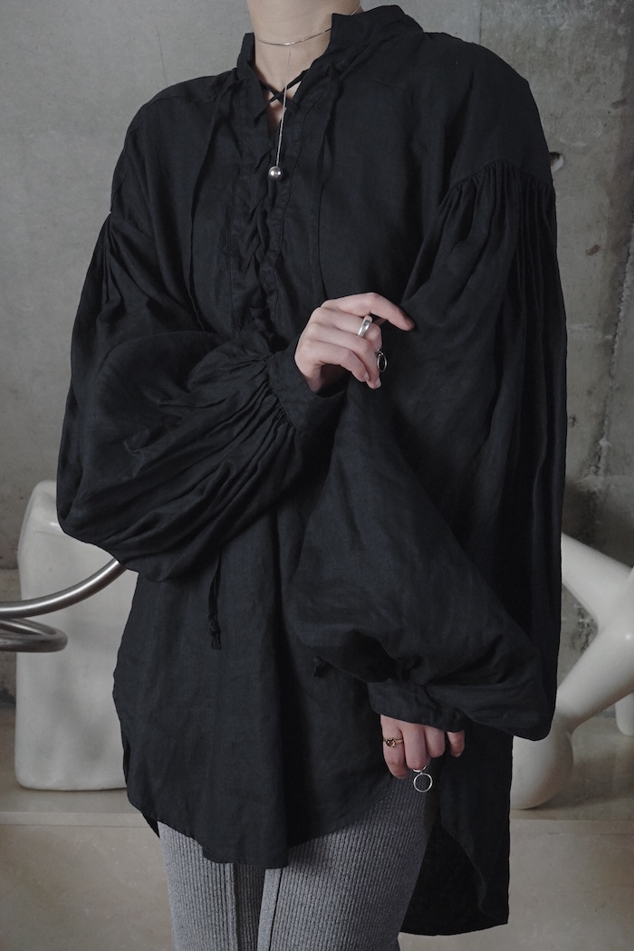 12/26 RESTOCK・限定数】majotae tunic botanical dyeing/ BLACK
