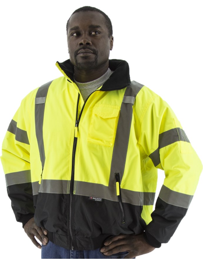 High Visibility Waterproof Jacket with Removable Fleece Liner