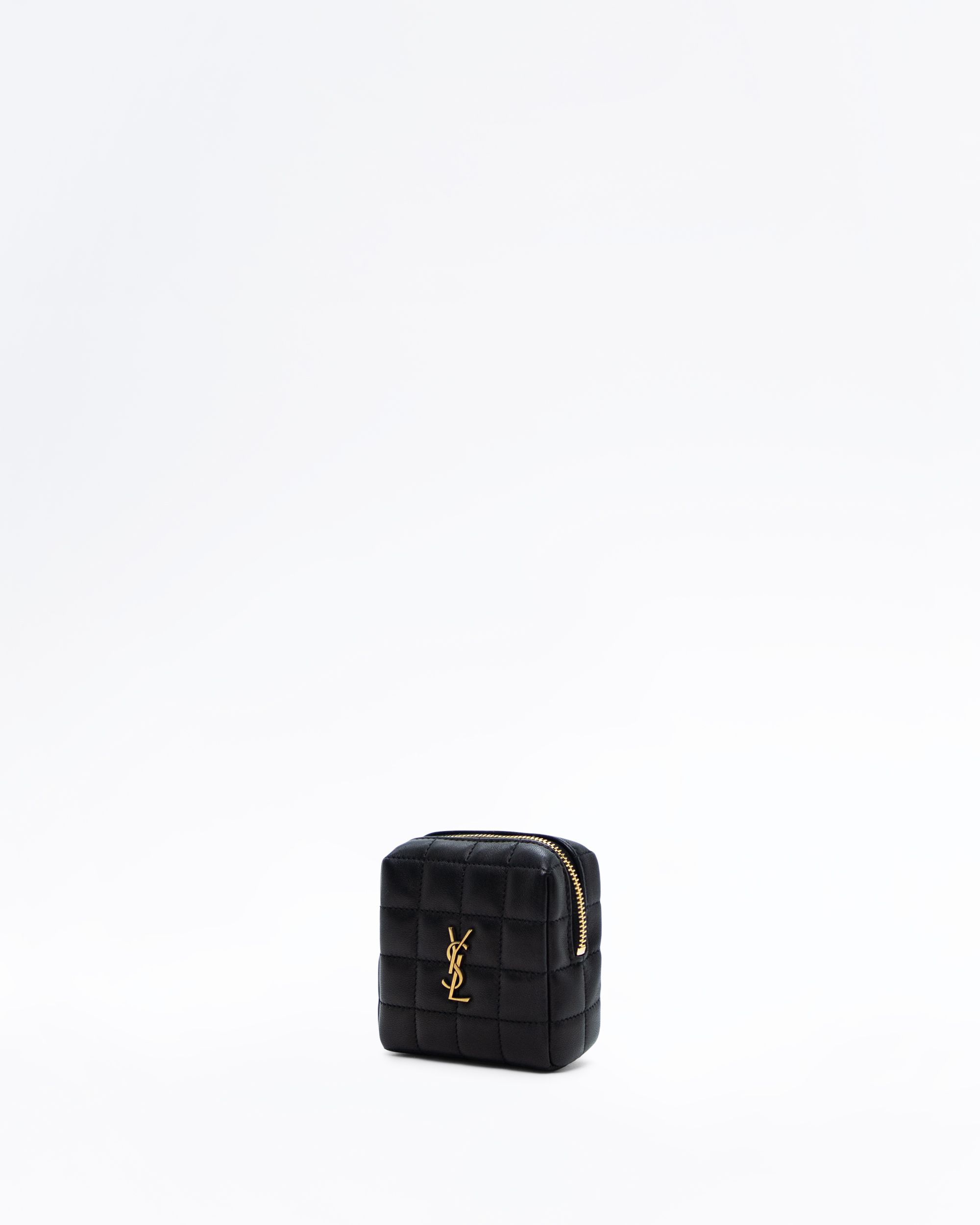 Saint Laurent Cassandre Carré Mini Cube Pouch | Vivrelle