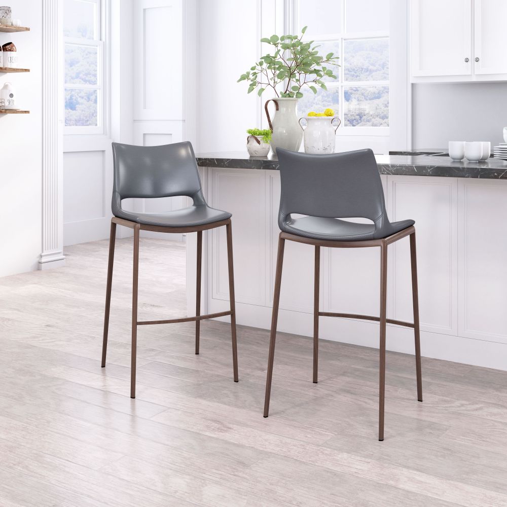 109389 - Ace Barstool Dark Gray & Walnut