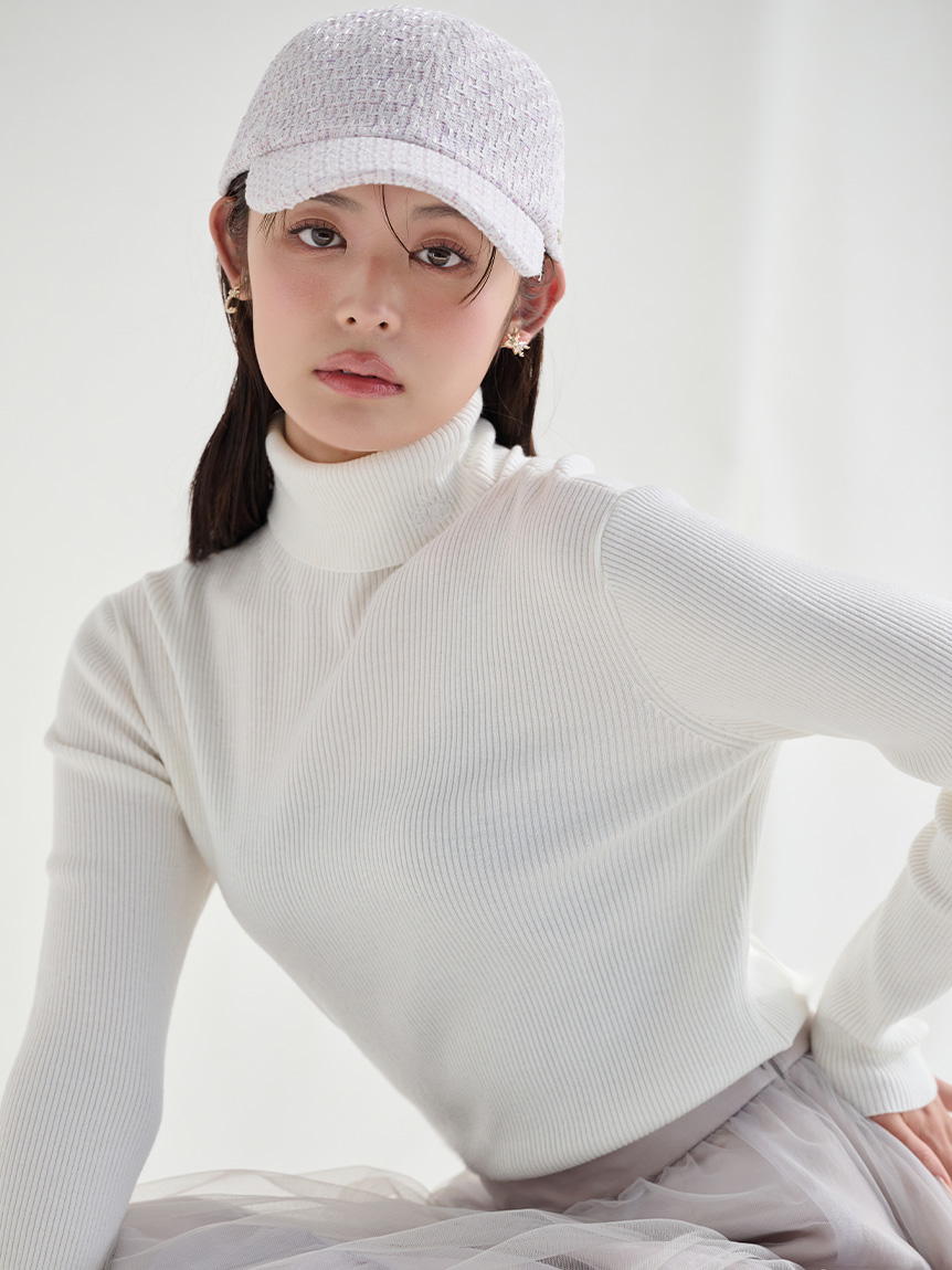 ロゴメタル付きツイードキャップ(帽子)｜FASHION GOODS（ファッション