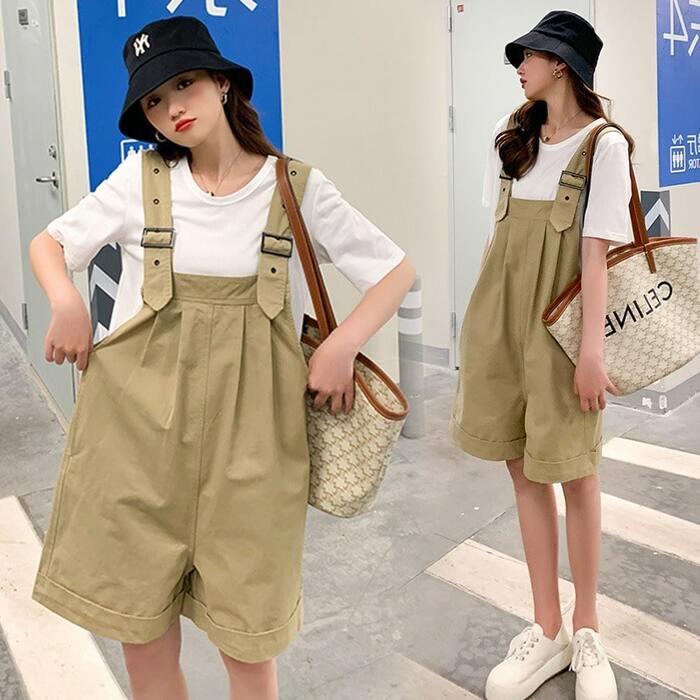 お揃いコーデペアルック/お揃い らくらくTシャツオーバーオールセット