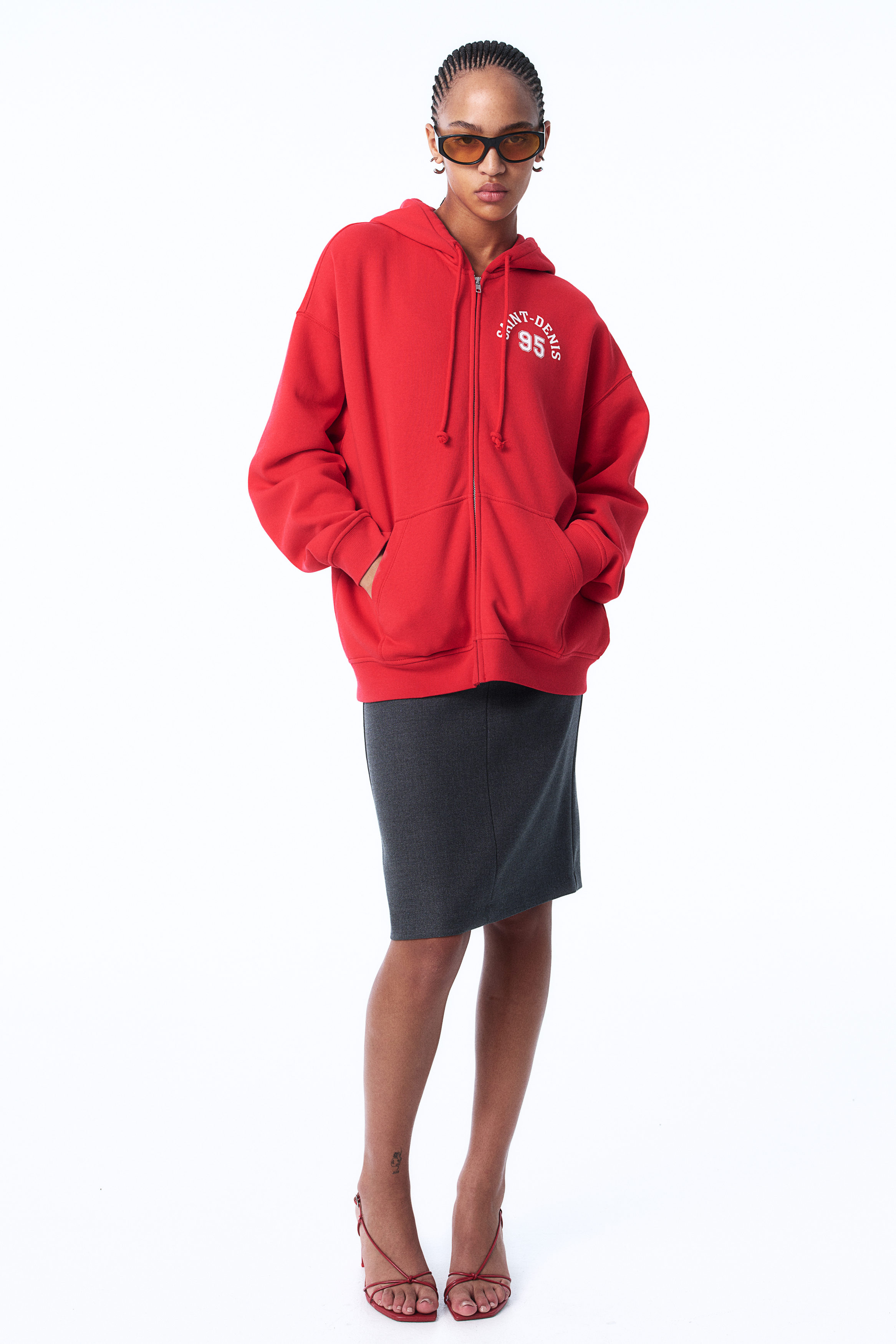 Oversized zip-through hoodie