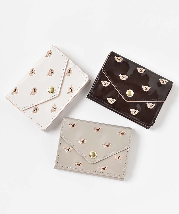 ≪OUTLET≫クマ刺繍ミニウォレット(ブラウン): ALL｜Bleu Bleuet