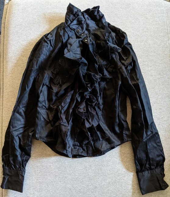 BPN Black Peace Now Black Ruffle Button Up Shirt - Tops - Lace