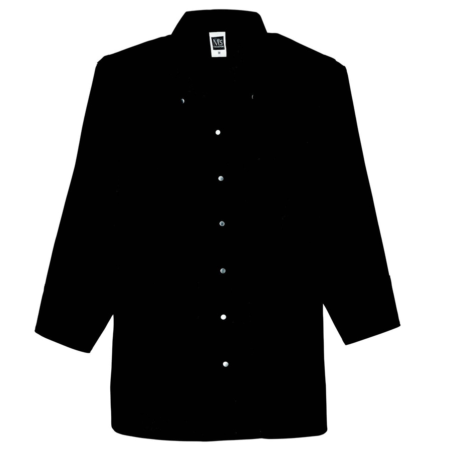 七分袖ボタンダウンシャツ レディス 1582 00 ブラック| 作業服