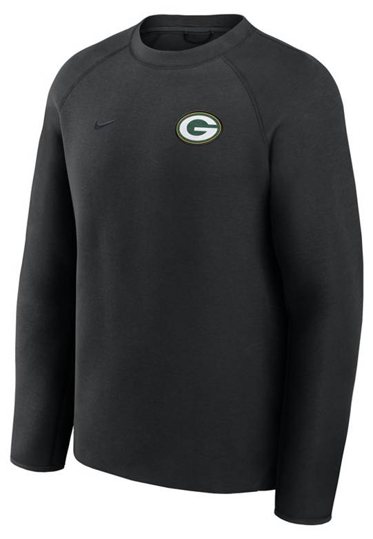 Nike Men's Green Bay Packers Black Tech Fleece Crewneck Sweatshirt