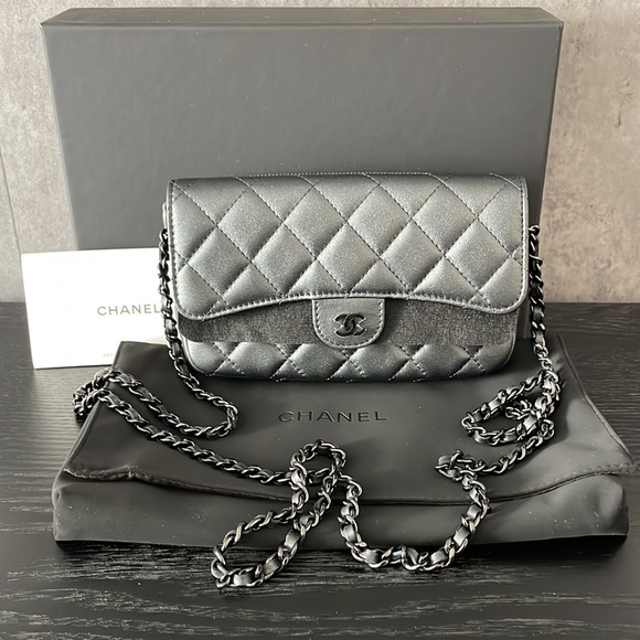 CHANEL | Bags | Limited Edition Chanel So Black Quilted Flap Phone