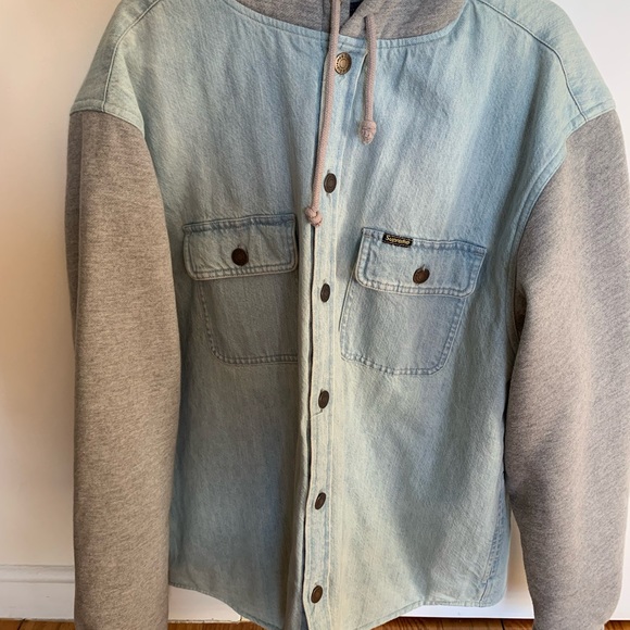 Supreme fleece hooded denim shirt - broverg.com