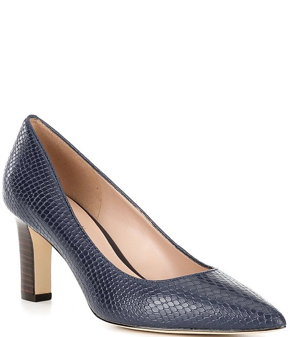 Cole Haan Mylah Snake Print Leather Pointed Toe Pumps | Dillard's