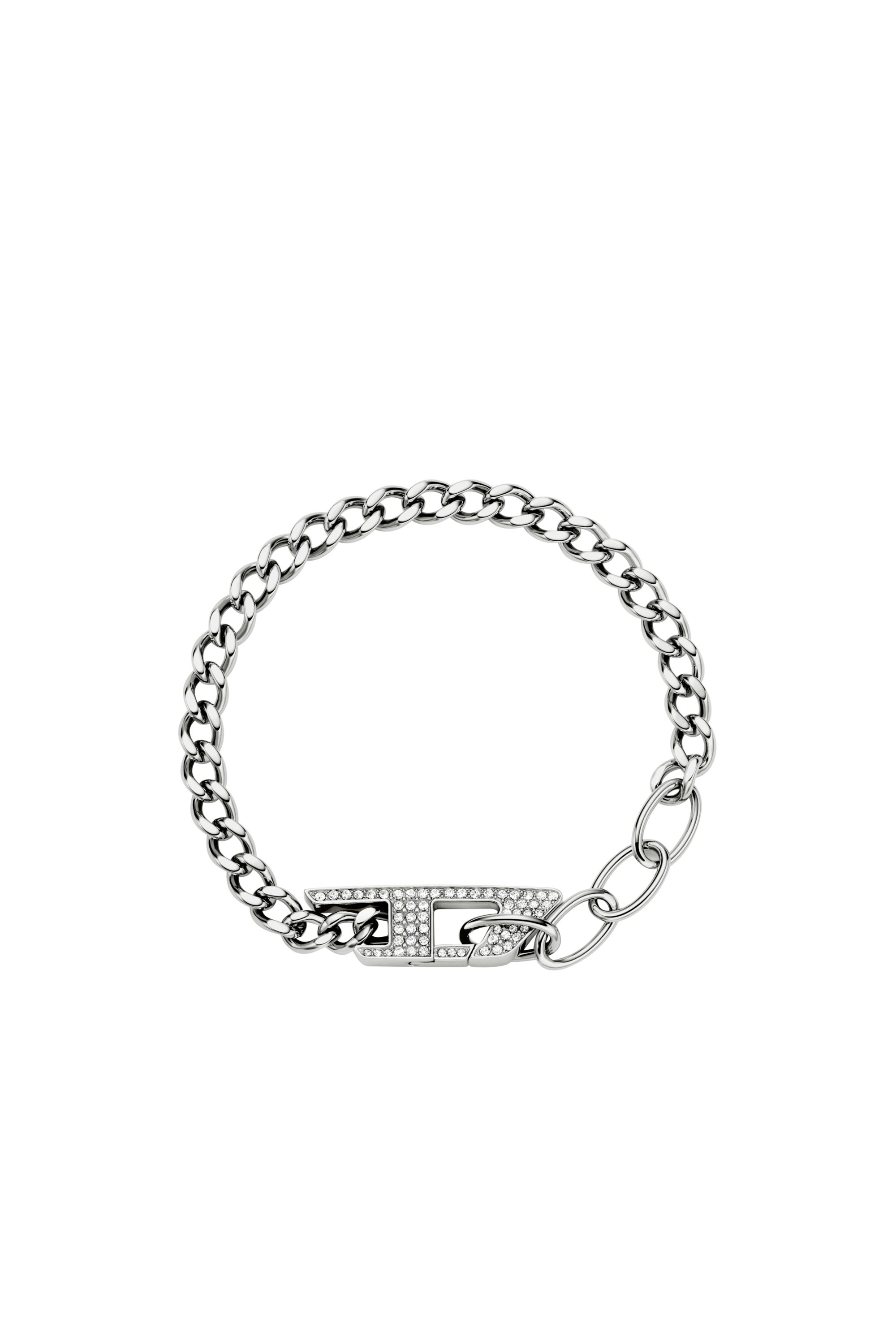 Women's Stainless steel glitz chain bracelet | Silver | Diesel