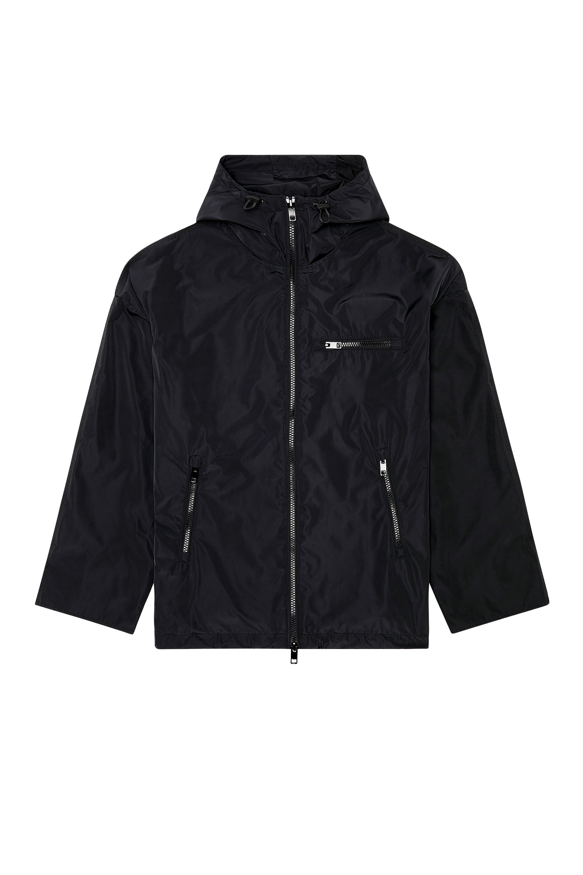 Men's Nylon jacket with piped oval D logo | Black | Diesel