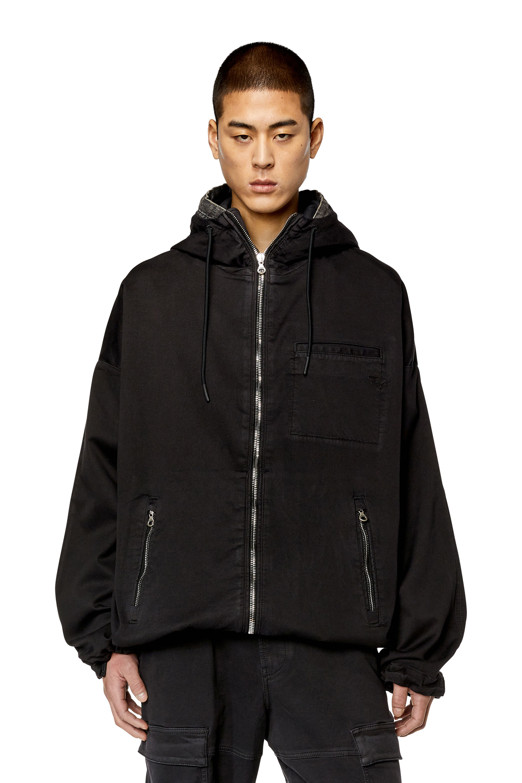 Men's Hooded JoggJeans jacket | Black | Diesel