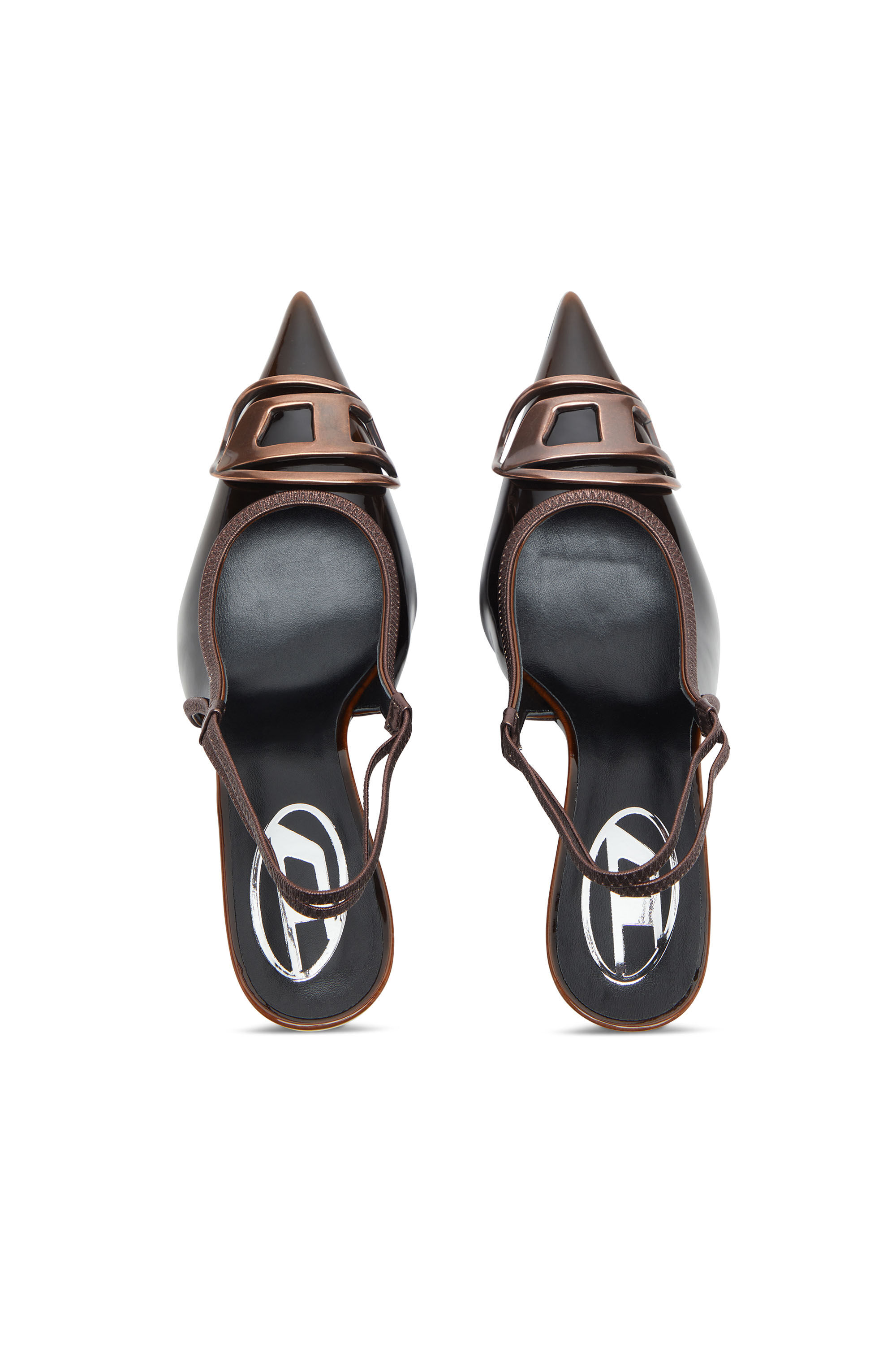 Women's D-Venus-Patent slingback pumps with dégradé effect