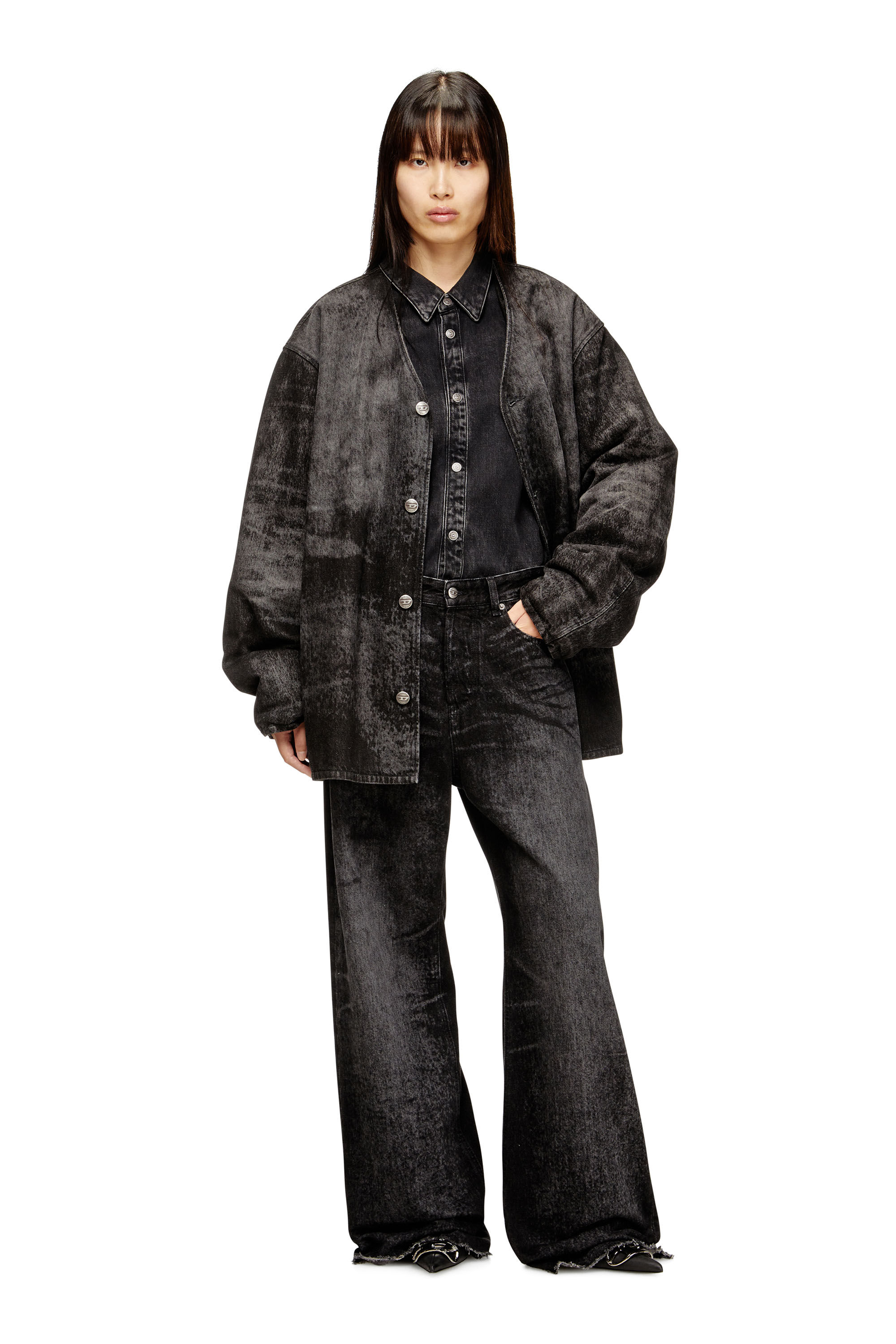 Women's Relaxed Jeans | Black/Dark grey | Diesel 1996 D-Sire