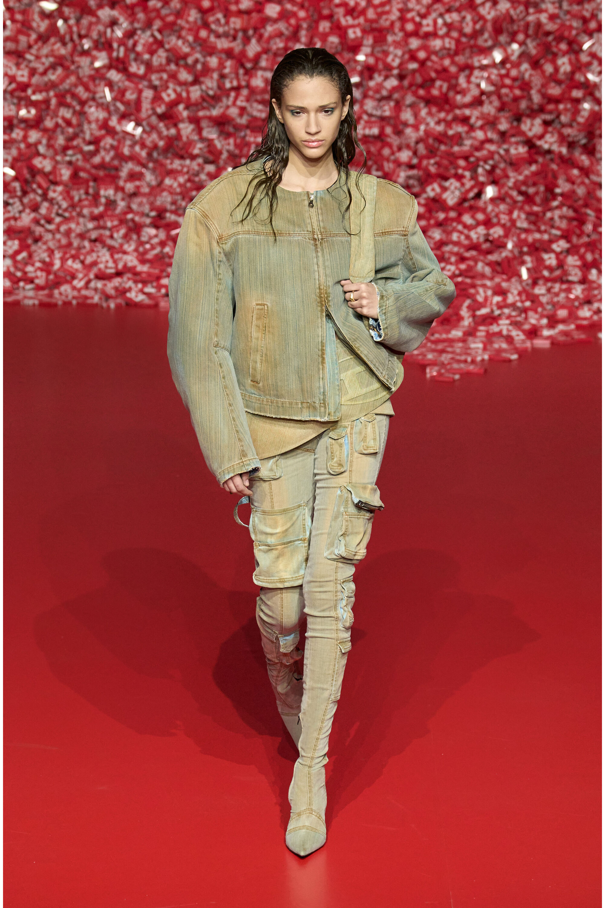 andmary Nicole fur belt jacket skirt
