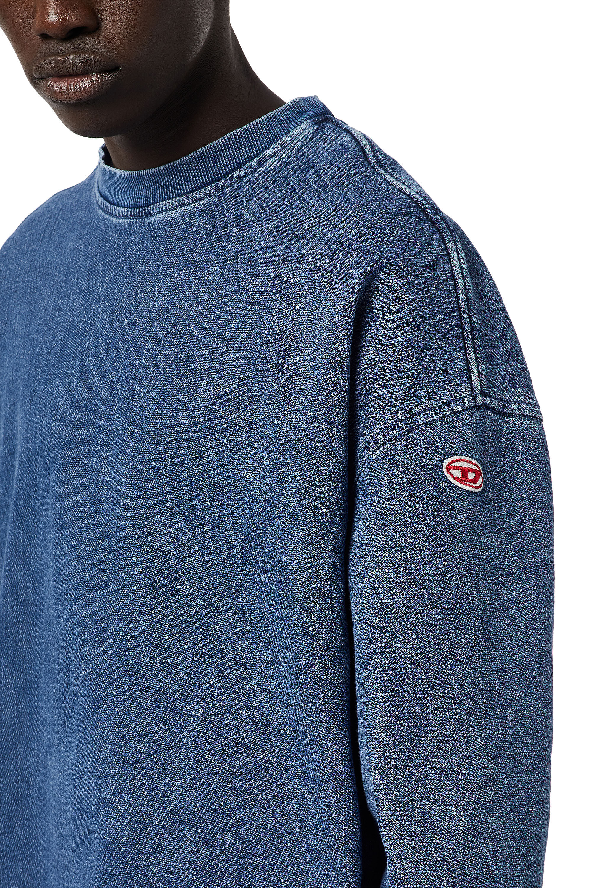 D-KRIB-NE Man: Sweatshirt in Track Denim | Diesel Library