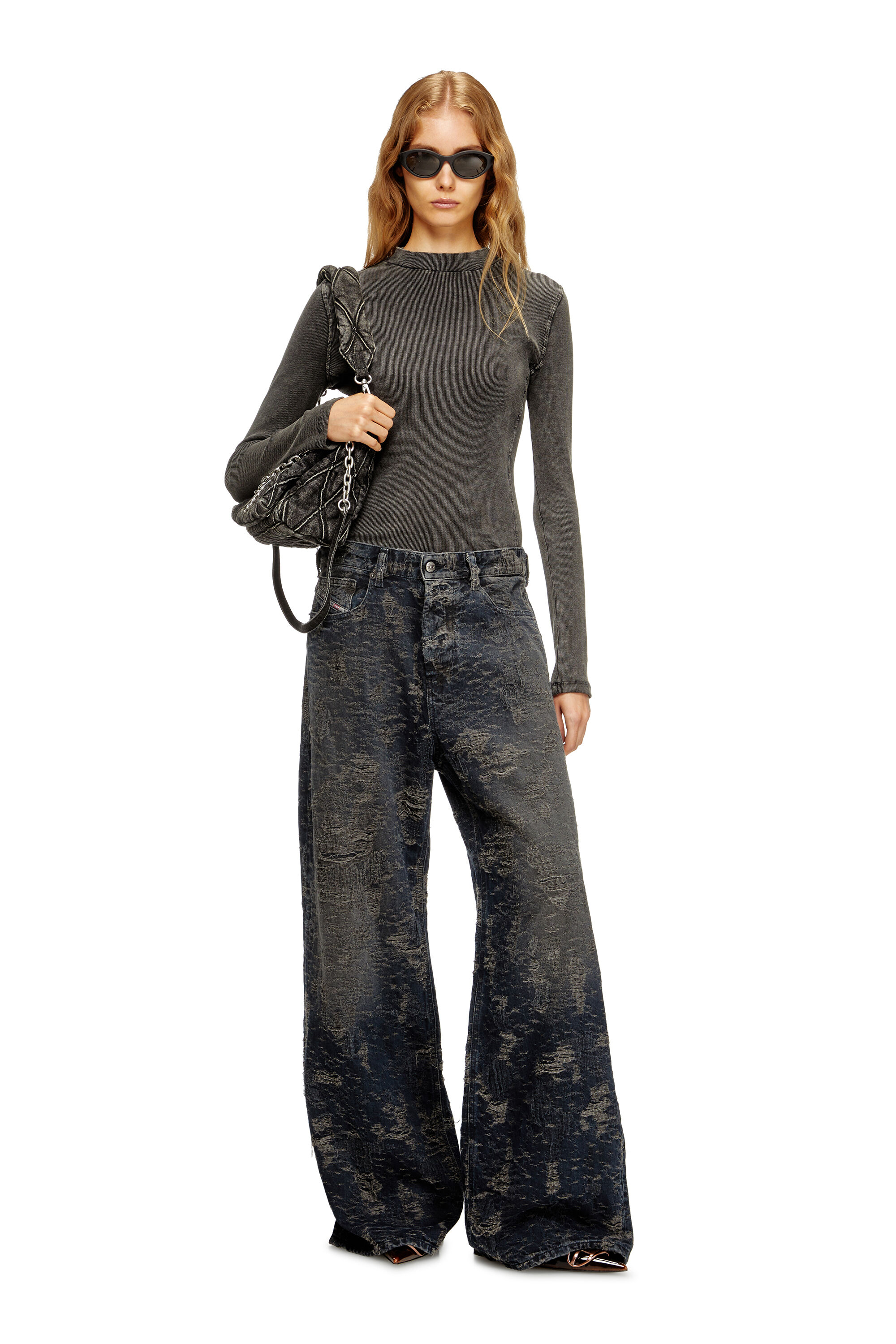 Women's Relaxed Jeans | Black/Dark grey | Diesel 1996 D-Sire