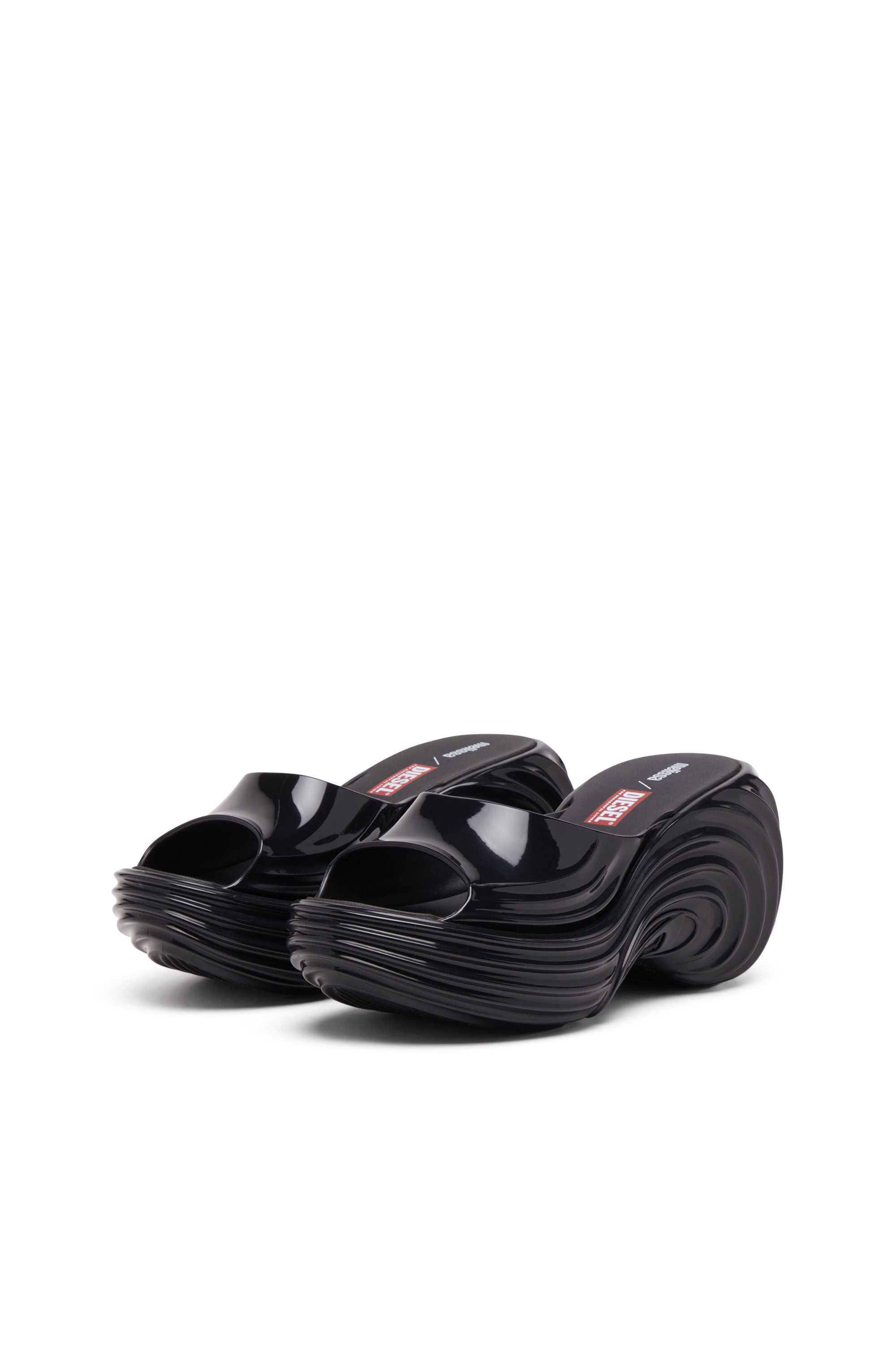 Women's Platform mule in Melflex® | Black | Diesel