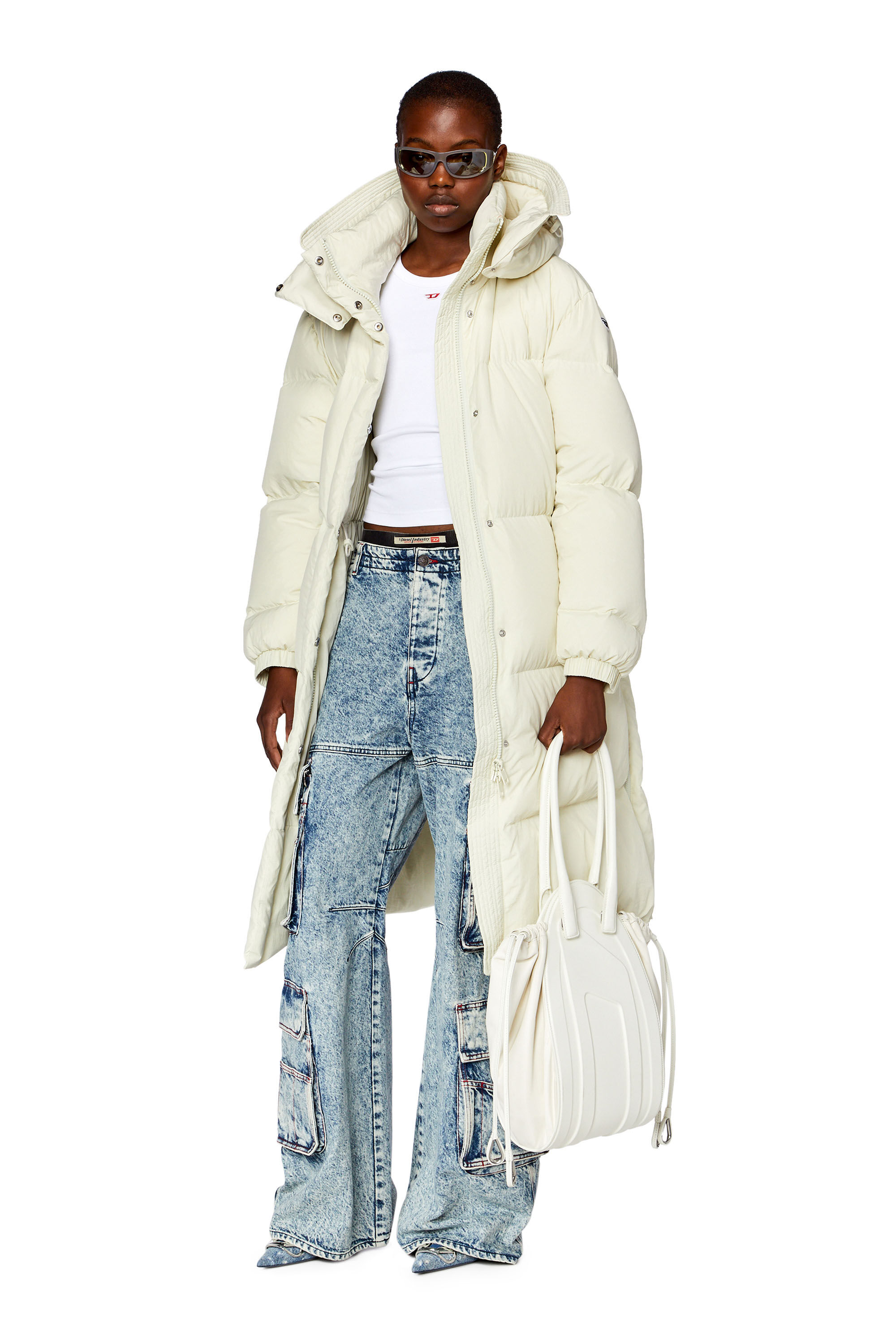 Women's Down coat in recycled nylon taslan | White | Diesel