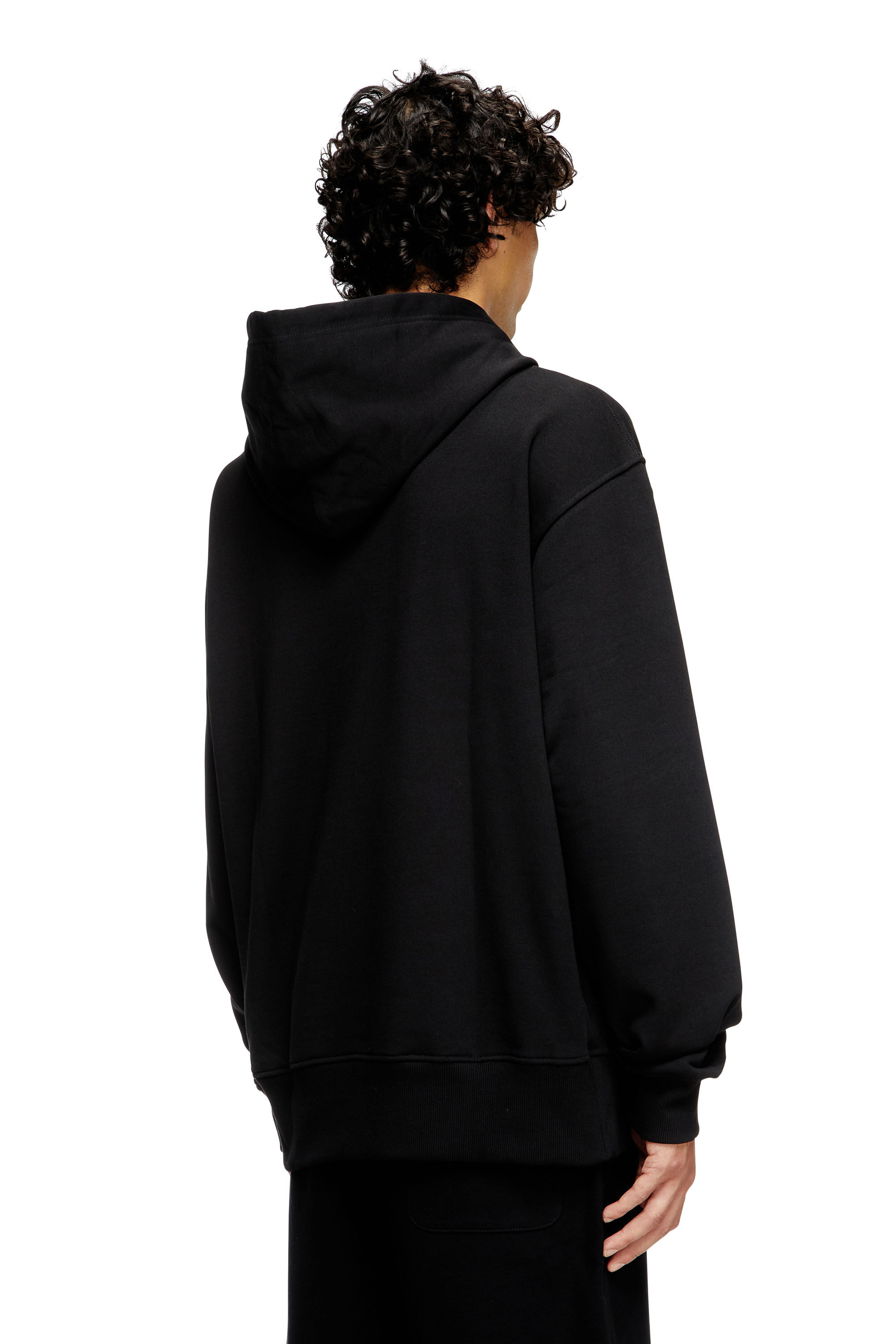 Men's Hoodie with metallic logo | Black | Diesel
