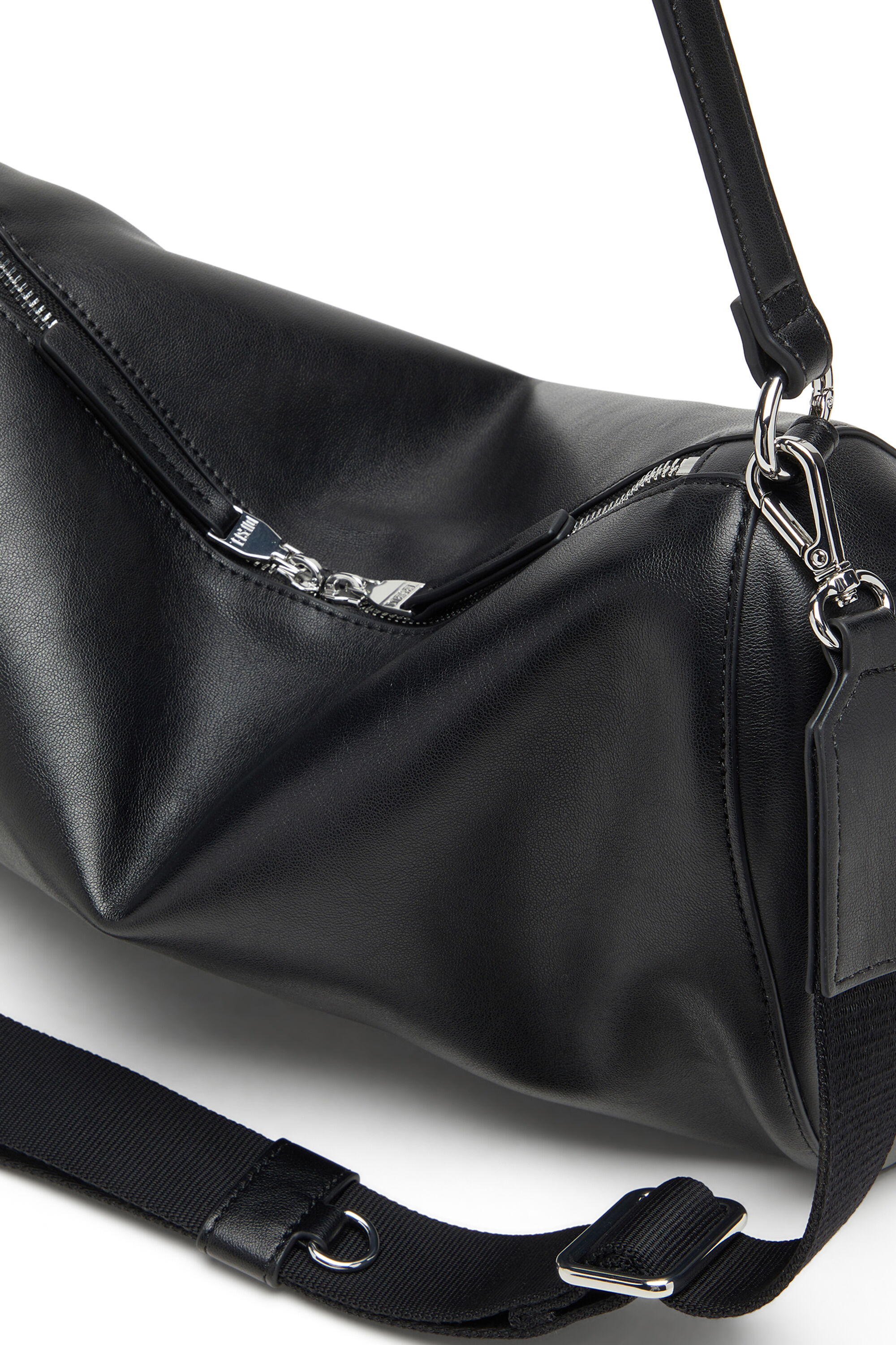 Women's Load-D-Shoulder bag with hard-shell logo sides | Black