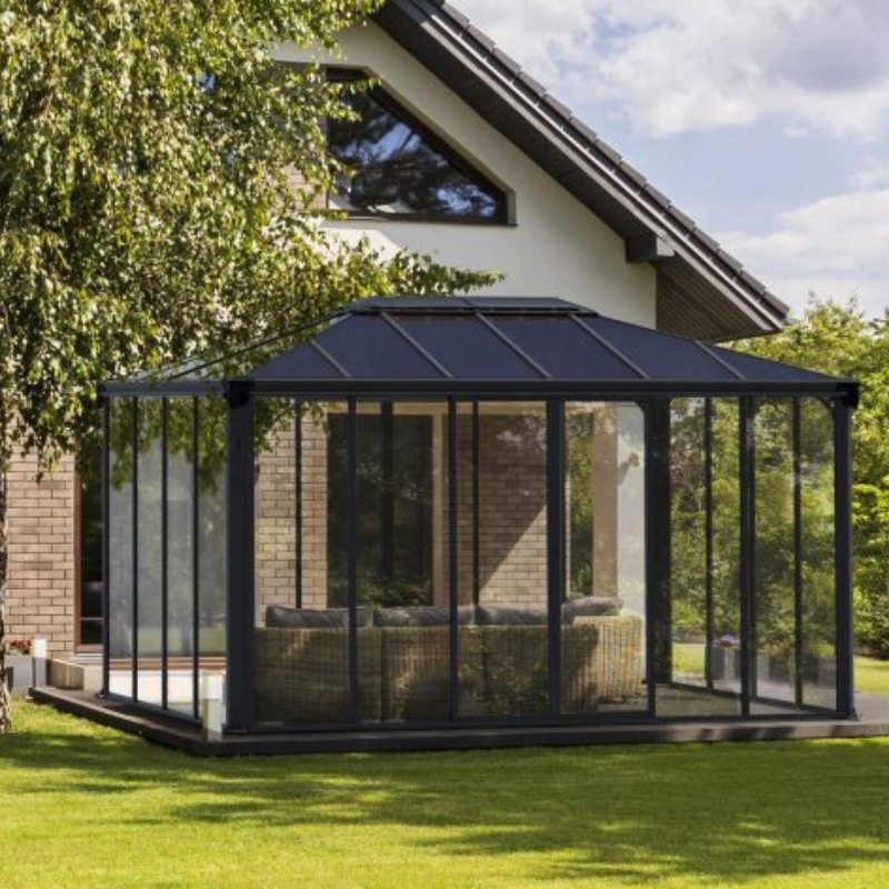 Palram-Canopia Ledro 4300 Rectangle Gazebo - Grey (10x14) — DIY