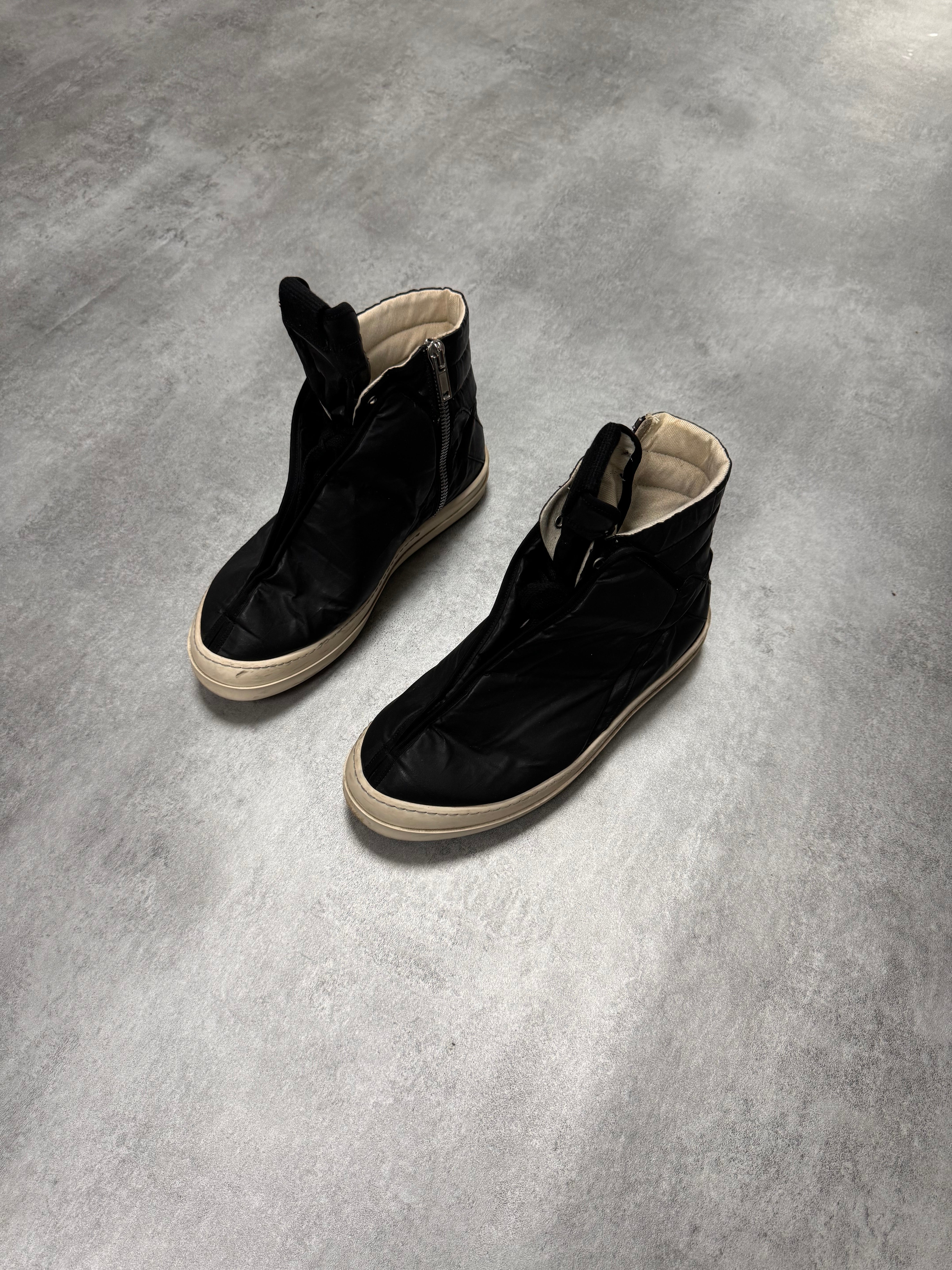 Rick Owens Drkshdw Black Waxed Nylon Hoofdunks Sneakers (43eu/us9