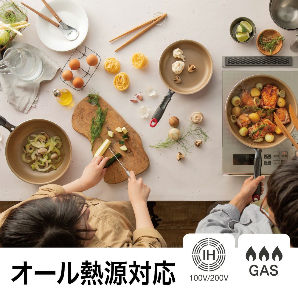 evercook α (エバークック アルファ) IH対応 フライパン 26cm レッド 2