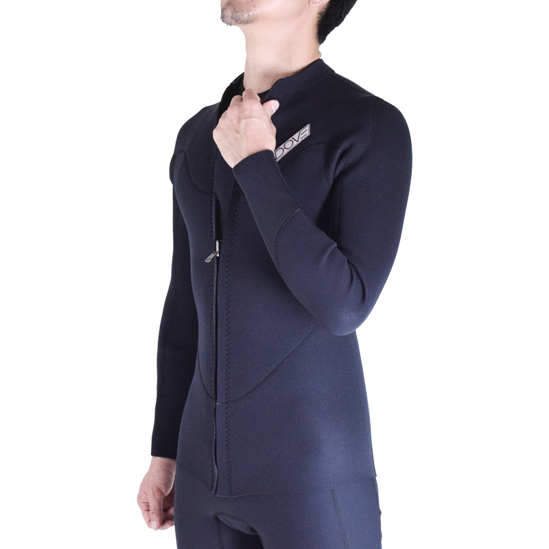 D-lite ロングジョン｜バックジップ／ブラック（1mm）MENS [ 国産高級