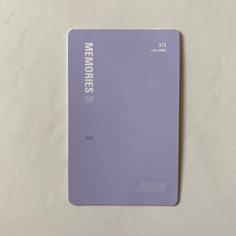 RARO] Photocard Jimin BTS Memories 2018 Bluray - Oficial | Shopee