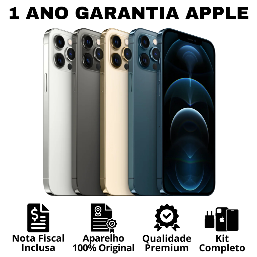 Celular iPhone 12 Pro (128GB) (256GB) (512GB) 100% Original Apple