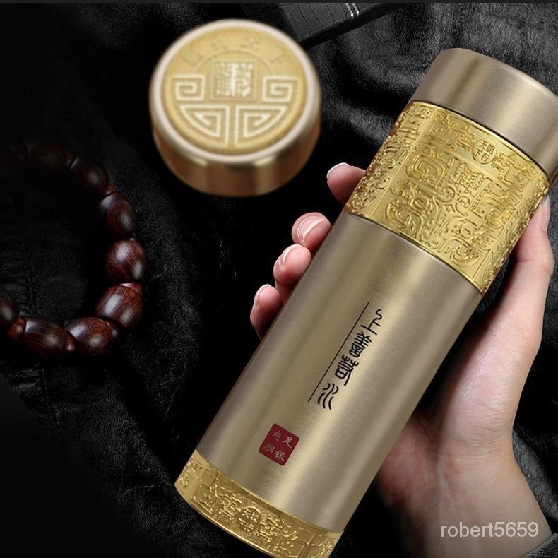 台灣熱賣上善若水銀杯子s999純銀保溫杯泡茶杯高檔商務禮品定製刻字足