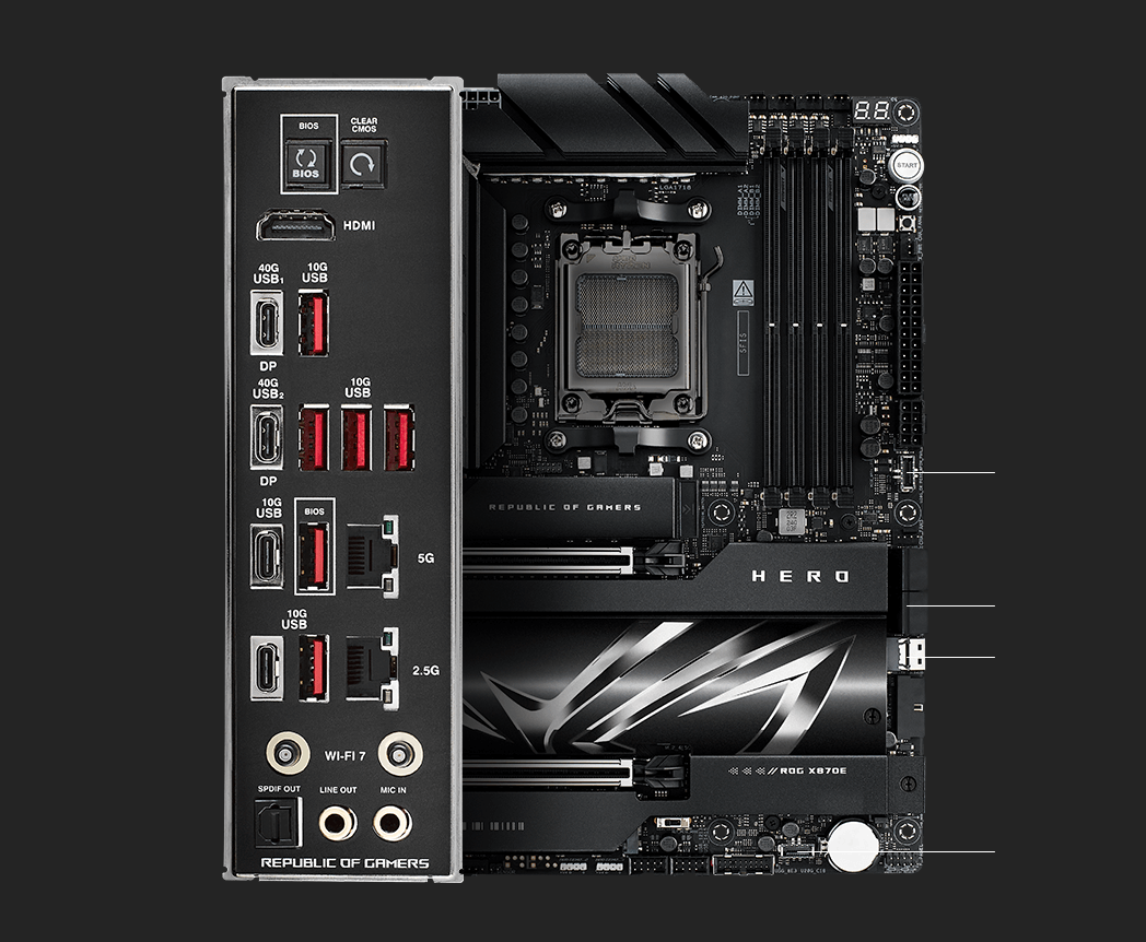 ROG CROSSHAIR X870E HERO | ROG Crosshair | Gaming Motherboards