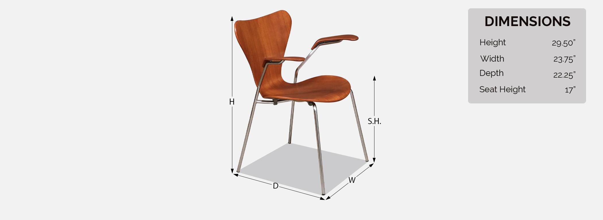 Arne Jacobsen Series-7 Teak Desk Chair for Fritz Hansen | Danish