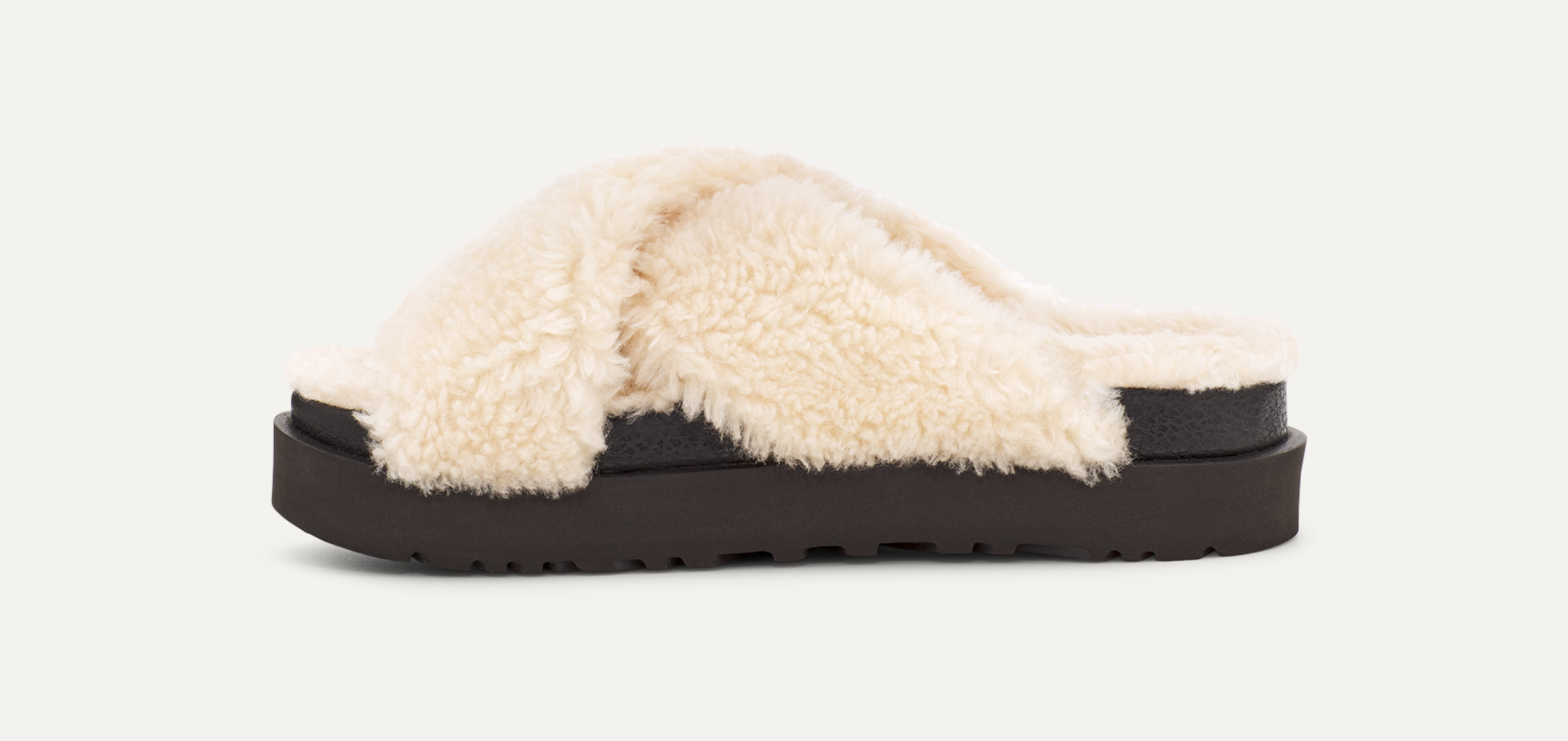新品☆UGG【FUZZ SUGAR CROSS SLIDE】ファーサンダル22㎝