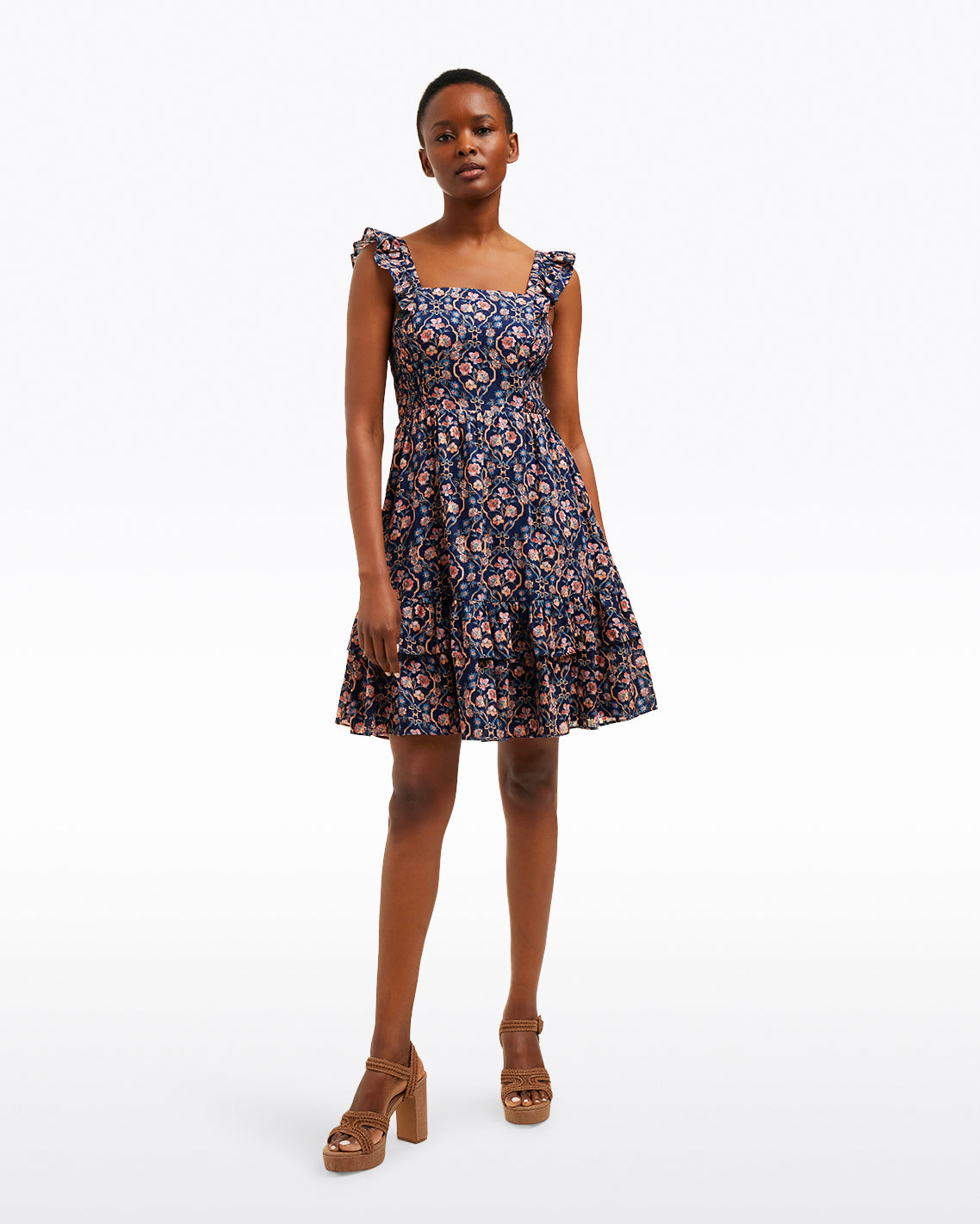 andmary Nana cable flare mini dress ベージュ