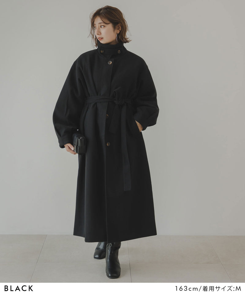 2buy20%OFFクーポン対象】2WAY襟スタンドカラーコート – レディース