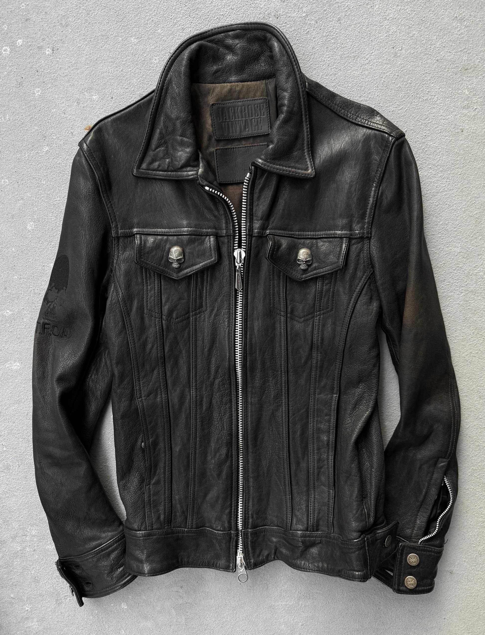 JACKROSE Vintage x COLLARS 'CROWS x WORST' Skull Buttons Goatskin