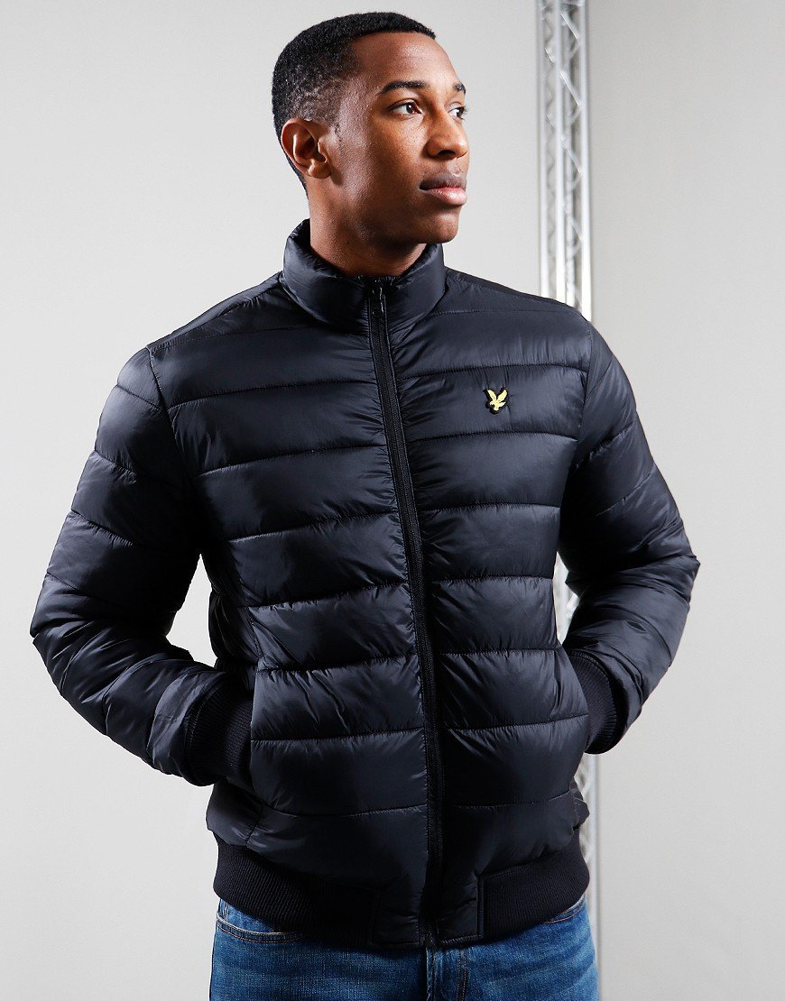 Lyle & Scott Funnel Neck Wadded Jacket Jet Black - Terraces Menswear