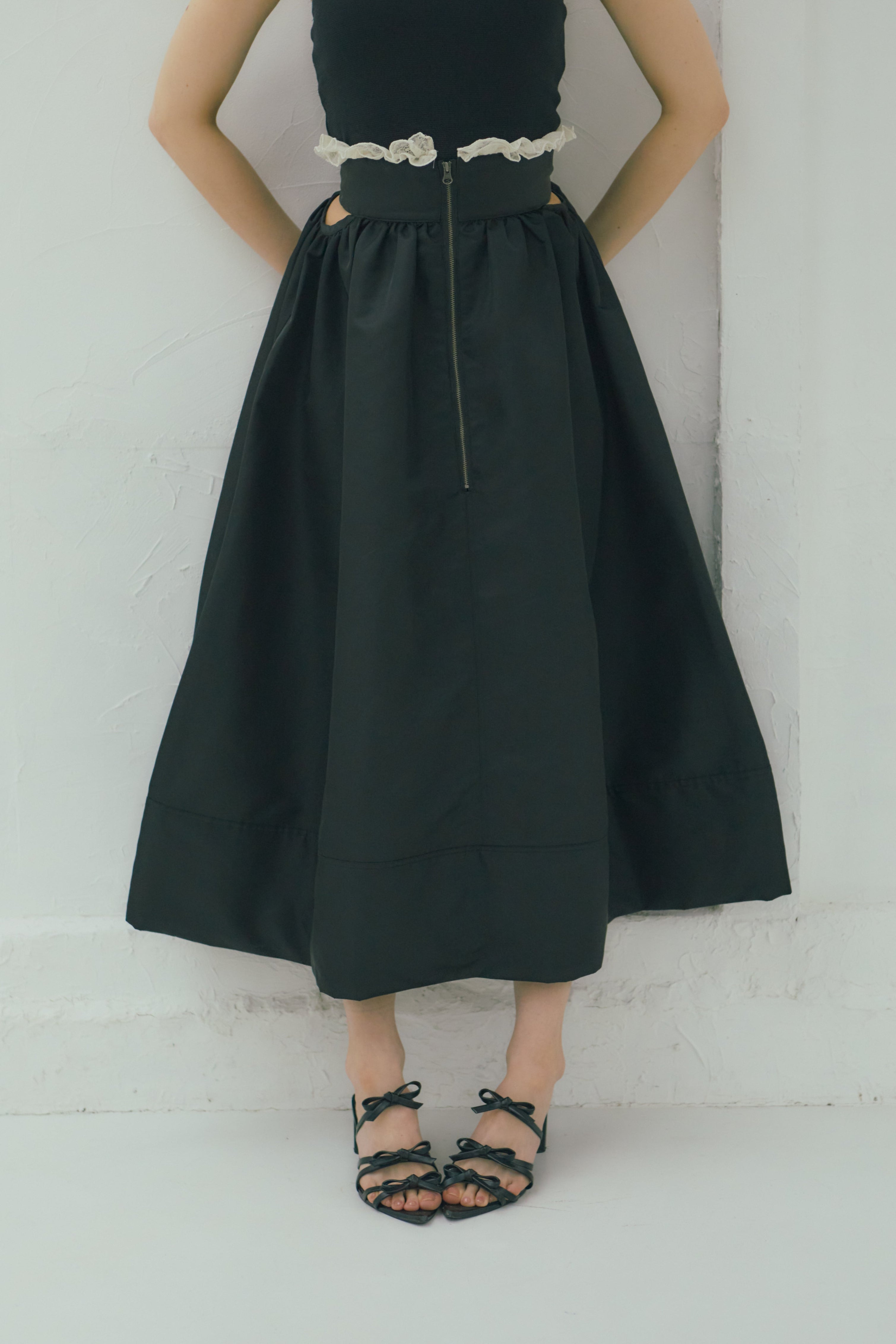 Made in Japan】lace docking MA-1 skirt