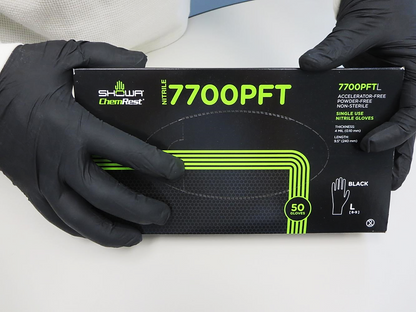 Showa® 7700PFT Black EBT Nitrile Gloves | Biodegradable in Landfill