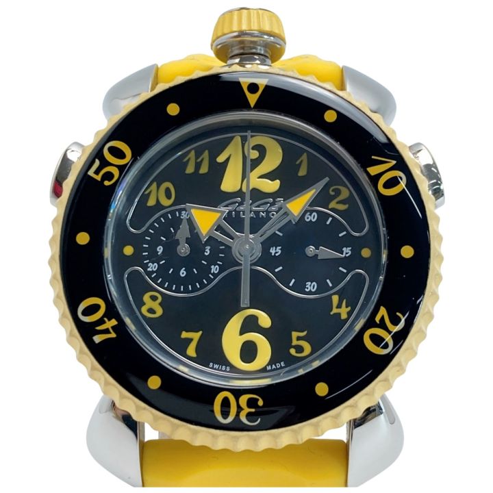 GAGA MILANO ガガミラノ クロノスポーツ 45mm 7010 ブラック×イエロー