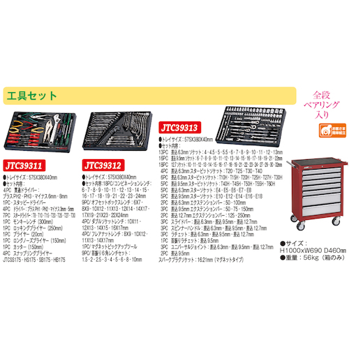 JTC 7段工具箱＆工具セット JTC3931SET | 公式オンラインショップ