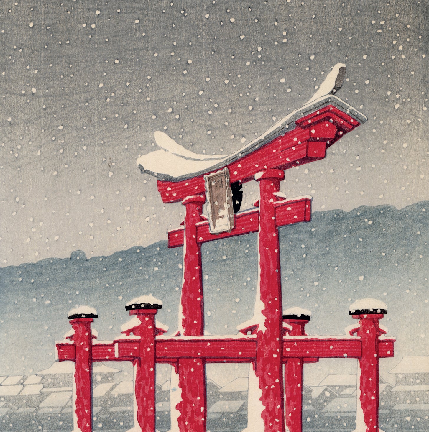 Hasui 川瀬 巴水: Snow on Miyajima 雪の宮島 (Sold) – Egenolf
