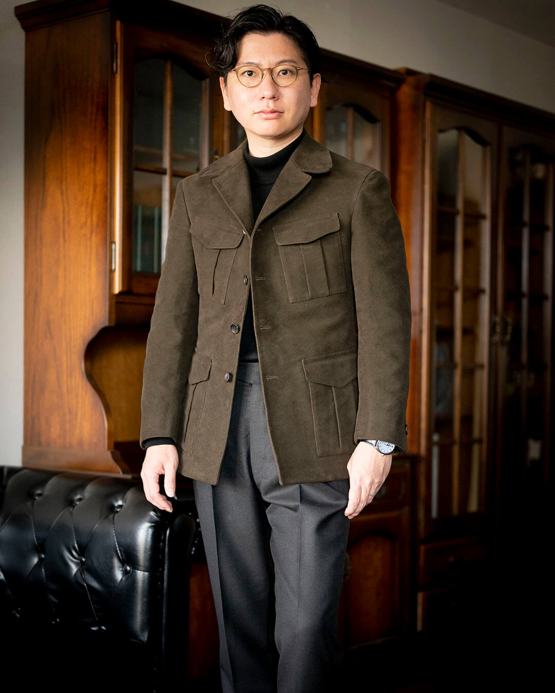 サファリジャケット MTMパターン紹介 fabric by HUDDERSFIELD “ESKDALE