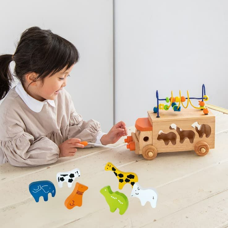 アニマルビーズバス 知育玩具 木のおもちゃ GENI